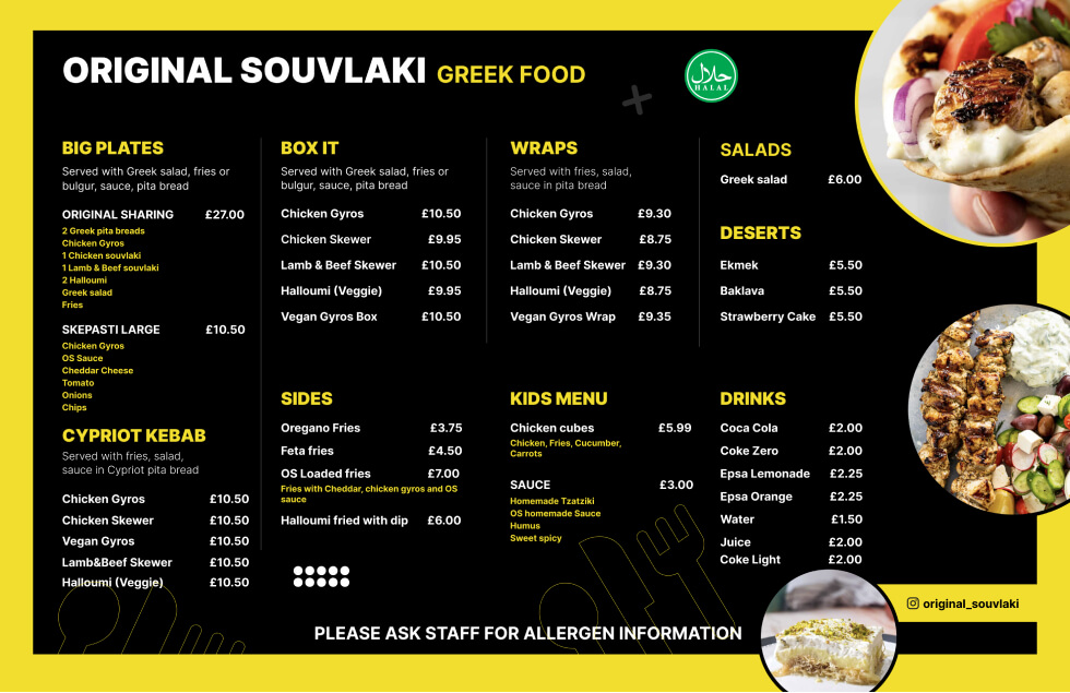 Original Souvlaki Menu